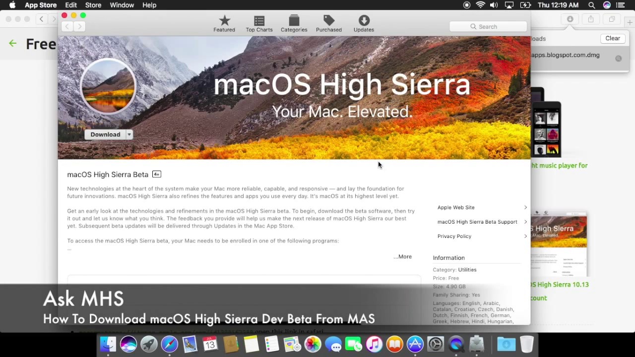 Download Mac Os High Sierra Dmg From Mac App Store